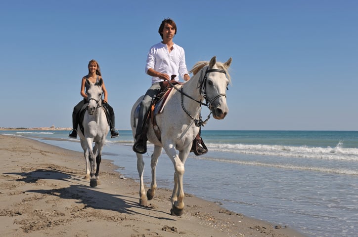 horseback riding on the beach